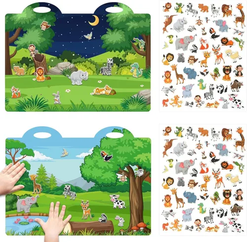 Vista 7 de Juego de calcomanías hinchadas 3D de Navidad, libro de actividades navideñas para calcomanías, suministros de fiesta de Navidad, 100 calcomanías