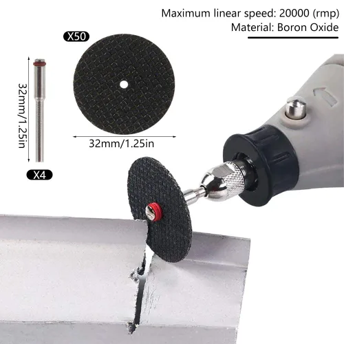 Vista 8 de 54 piezas de herramientas de corte abrasivo, accesorios de fibra de vidrio reforzada, disco de herramienta de corte abrasivo con 4 mandriles