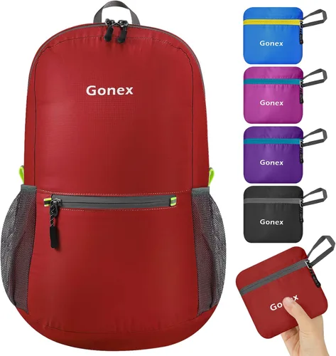 Vista 12 de Gonex Mochila Ultraligera Plegable de 20L, Práctica, Plegable para Camping, Viajes al Aire Libre, Ciclismo, Mochila Escolar