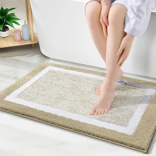 Vista 128 de OLANLY Alfombra de baño de microfibra extrasuave y absorbente, antideslizante, lavable a máquina, de secado rápido, adecuada para suelo de baño