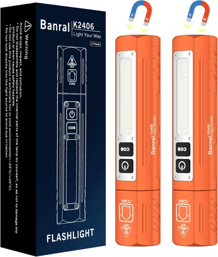 Vista 13 de Banral Linternas tácticas recargables de alto lúmenes - Linterna LED magnética USB C súper brillante, pequeña y potente, 8 modos, linterna