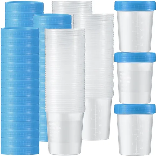 Vista 12 de Geiserailie 15 Vasos Desechables para Muestras de Orina para Pruebas, Contenedor de Muestras de 4 oz con Tapas de Rosca a Prueba de Fugas