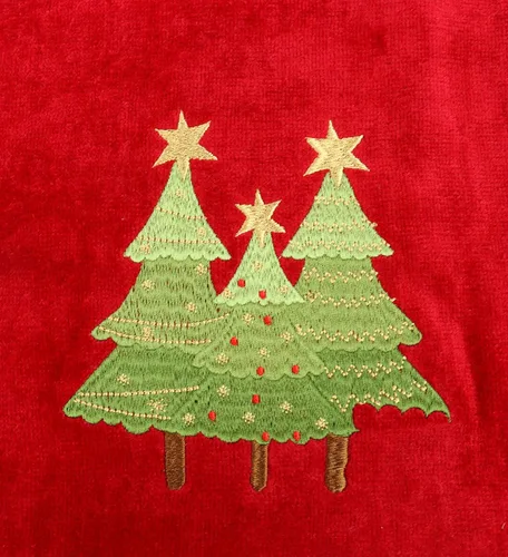 Vista 4 de Decoración de Navidad de alta calidad, ultra suave, 100 % algodón, bordada, juego de toallas con 3 piezas