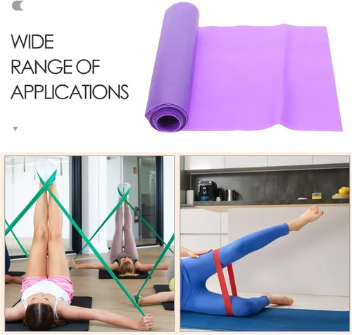 Vista 9 de Kisangel 3pcs Resistance Bands Set for Working Sturdy Elasticity Long Exercise Bands for Stretching Pilates Yoga Physical Therapy and Home Fitness