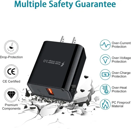 Vista 3 de Cargador rápido de pared 3.0 para Samsung Galaxy A32 A52 A17 S26 S25 A16 A51 A71 S21 A14 A13 A11 A20 A50 A12 S24 S23 S22 Ultra 5G S20 A15 Note 48 S1