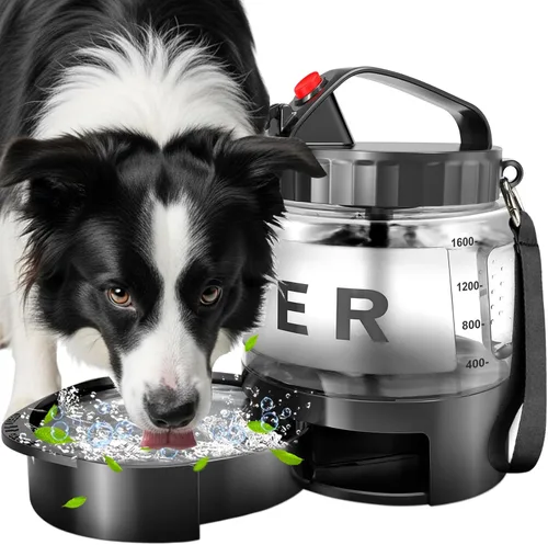 Botella de Agua Portátil para Perros - 1664ml Tazón Grande Portátil Dispensador de Agua para Perros, Accesorios de Camping y Playa para Mascotas,