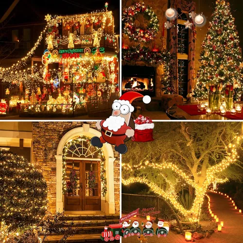 Vista 9 de 4th of July Decorations, Solar American Flag Lights Outdoor with 8 Modes, 18.8FT 25 USA Flags & 50 Red White and Blue LEDs Patriotic String Lights