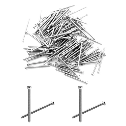 Vista 32 de MroMax 30 tornillos de máquina Phillips de cabeza plana M2 x 0.197 in, acero inoxidable 304 18-8, rosca completa, tornillos de cabeza cruzada gris