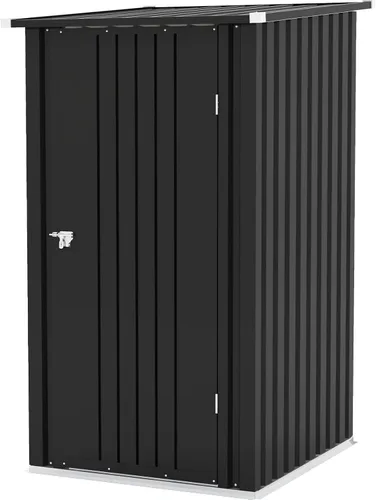 Vista 16 de Patiowell - Cobertizo de almacenamiento al aire libre de 3 x 3 pies, pequeño cobertizo de almacenamiento de herramientas de jardín con techo