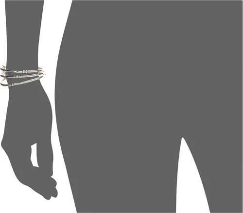 Vista 2 de Nine West Conjunto de 3 pulseras elásticas para mujer, tono plateado