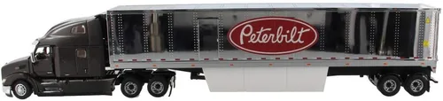 Vista 9 de Diecast Masters 150 Peterbilt 579 UltraLoft Day Cab SBFA con 53' Cromado Referencia con Logotipo Peterbilt - Legendario Negro 71071 Transport Series