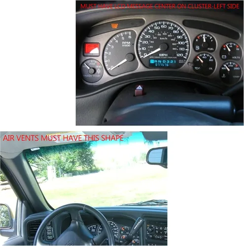 Vista 3 de Kit de tablero YHB de doble DIN con arnés de cables y adaptador de antena para camionetas/SUV de tamaño completo GM Silverado Sierra de 1999-2002