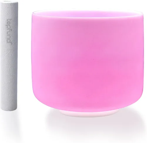 Vista 13 de TOPFUND Moldavite - Cuenco de cristal con infusión de 432 Hz C Note de 8 pulgadas, chakra raíz con funda de transporte resistente y mazo de gamuza