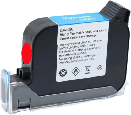 Vista 11 de 2588+ 42ML Black Red Blue Green Ink Cartridge Quick-Drying 12.7mm Print Height Universal for Handheld Inkjet Printer(Black)