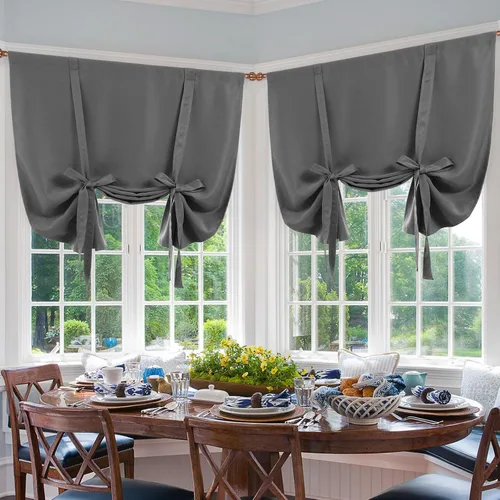 Vista 13 de DWCN Cortinas Opacas - Persiana Enrollable con Lazos para Ventana, Aislamiento Térmico, Oscurecimiento de Habitación, Cortinas con Bolsillo