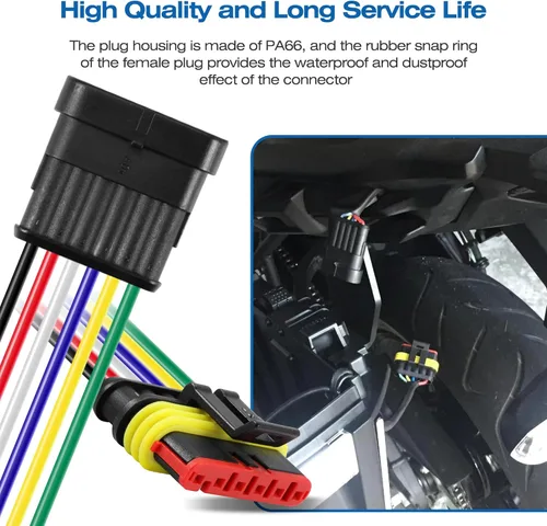 Vista 7 de RDBS Kit de 5 conectores de cable eléctrico de 6 pines, enchufe macho y hembra impermeables de 6 vías para automóvil, camión, motocicleta, barco