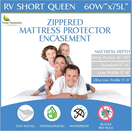 Vista 17 de Protector de colchón para sofá cama tamaño individual, 39 pulgadas de ancho x 72 pulgadas de largo x 5 pulgadas de profundidad, funda impermeable
