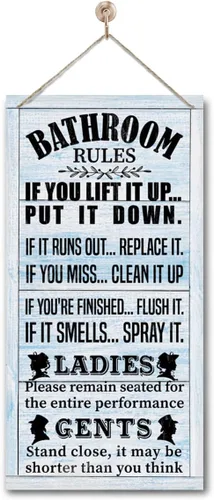 Vista 30 de Letrero Colgante de Reglas de Cocina en Madera, Decoración Rústica de Cocina en Madera, Letrero de Arte de Pared Impreso en Madera, Letrero Rústico