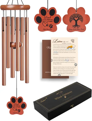 Vista 11 de VENBEEL Regalos conmemorativos para perros, campanillas de viento conmemorativas para mascotas de 28", regalo de condolencias por pérdida de perro