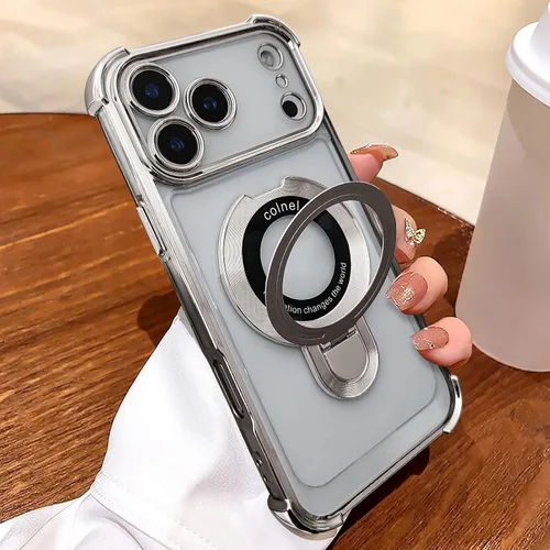 Vista 73 de Funda para iPhone 11 Pro con soporte de anillo magnético, [compatible con MagSafe] Cuatro esquinas a prueba de golpes