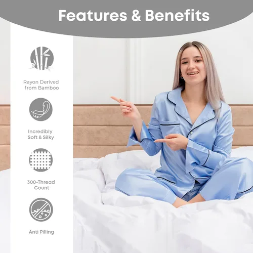 Vista 87 de Linenwalas - Sábana bajera de bambú, con bolsillo profundo, elástico y seguro, ropa de cama suave y refrescante perfecta para el cuidado de la piel