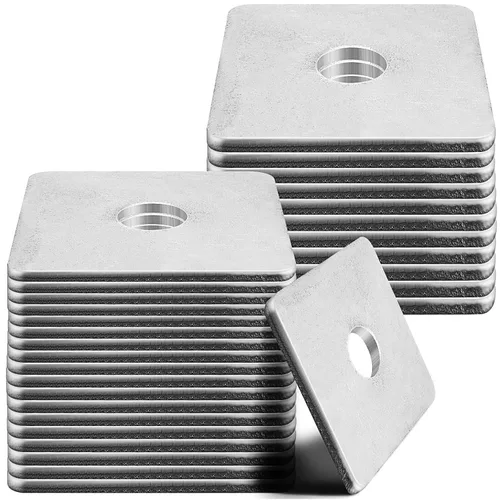 Vista 13 de Yaocom 1 pieza de arandelas cuadradas de 5/8 pulgadas (diámetro interior) x 1/8 x 3 x 3 pulgadas, junta de acero galvanizado resistente, arandelas