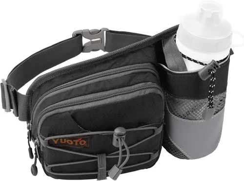 Vista 2 de Waist Pack with Water Bottle Holder for Running Walking Hiking Fanny Pack Hydration Belt
