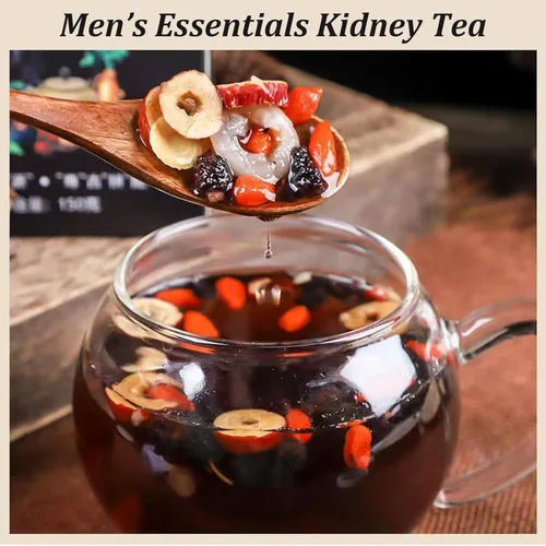 Vista 2 de Té de hierbas de ginseng y mora, 20 bolsitas Fórmula de Té para los Riñones Té de los Seis Tesoros de Ginseng, Apoyo Orgánico al Hígado y Limpieza