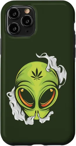 Vista 29 de Alien UFO Cannabis Marijuana Weed Hemp THC Ganja Gift Case for iPhone 17