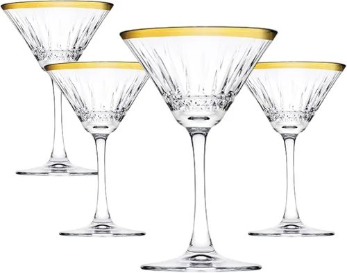 Vista 10 de Pasabahce Juego de 4 copas vintage Coupé – Exclusivo champán, cóctel, martini, copas de vino – Cristalería de tallo largo – 8.8 oz – Perfecto