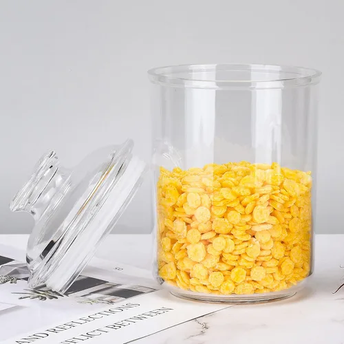Vista 4 de Tarro de almacenamiento acrílico de 24 onzas, tapa hermética con anillo de sellado de silicona, recipiente ideal para azúcar, té, especias, hierbas