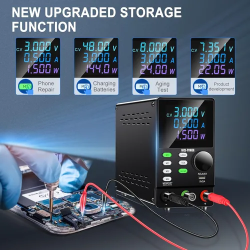 Vista 3 de NICE-POWER Fuente de alimentación de CC variable, 200V 1A de alto voltaje programable ajustable regulado banco de laboratorio fuente de alimentación
