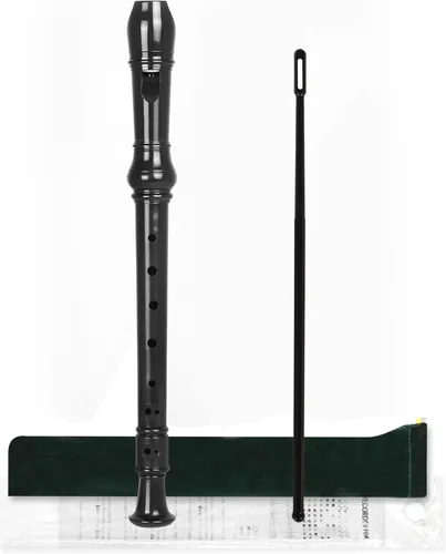 Vista 10 de Mr.Power Flauta dulce soprano de madera de arce, llave C, digitación alemana de estilo alemán, 8 agujeros, 2 piezas, instrumento musical aprobado