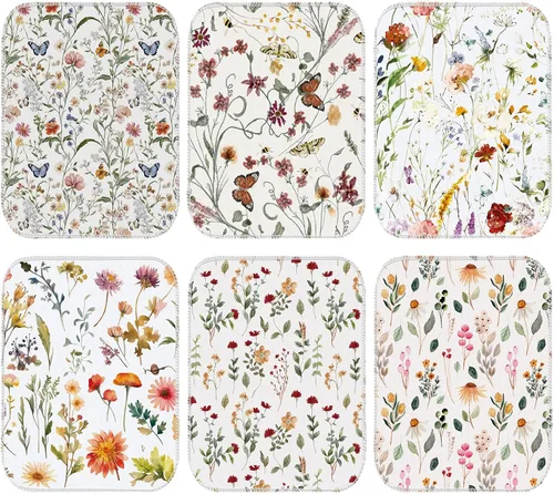 Vista 17 de Paquete de 36 paños de limpieza reutilizables, lavables, de algodón, para suministros de fiesta en el hogar, a granel, 9.84 x 11.81 pulgadas