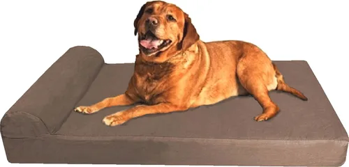 Vista 10 de Dogbed4less Cama ortopédica de espuma viscoelástica de gel prémium para perros extragrandes, forro impermeable y funda de gamuza color espresso