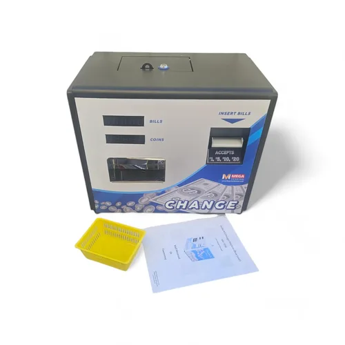 Vista 3 de Máquina Cambiadora de Billetes de Dólar – Máquina Expendedora de Monedas Ajustable para Negocios, Salones Recreativos, Tiendas de Lavandería Acepta