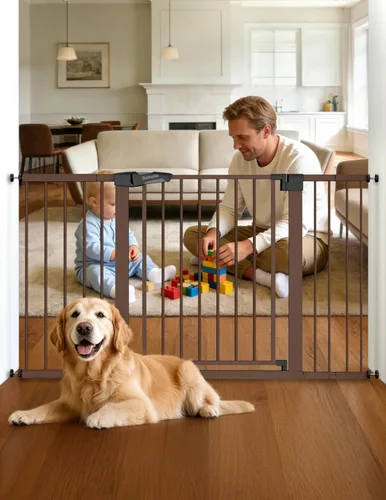 Vista 15 de Babelio - Puerta de bebé de 73-109 cm, con cierre automático, fácil de instalar, puerta de seguridad extra ancha para mascotas, Walk Thru