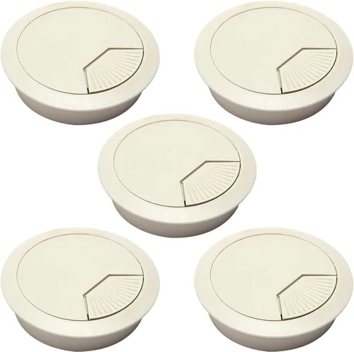 Vista 15 de MroMax Ojales de escritorio de plástico de 2.36 pulgadas (2.362 in), cubierta para cables de escritorio, organizador de cables para el hogar, Gris