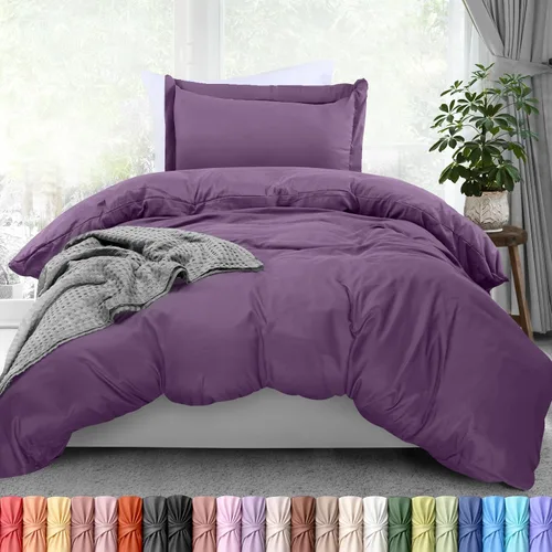 Vista 41 de Utopia Bedding Duvet Cover Twin Size - 2 Piece with Zipper Closure - 1 Comforter Cover 68X90 Inches & 1 Pillow Sham 20X26 Inches (Beige) Comforter