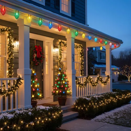 Vista 9 de Luces de Navidad Jumbo de 16 pies, Luces de Cadena Navideñas C7 Jumbo para Decoraciones al Aire Libre con 10 Bombillas Multicolor Grandes
