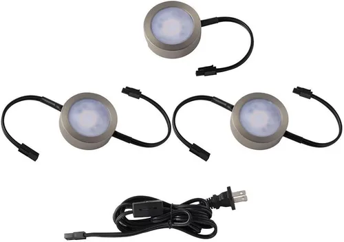 Vista 6 de WAC Lighting, Luz de disco LED individual con cable de plomo de 6 pulgadas 3-CCT seleccionable 2700K-3000K-3500K Voltaje de línea en blanco