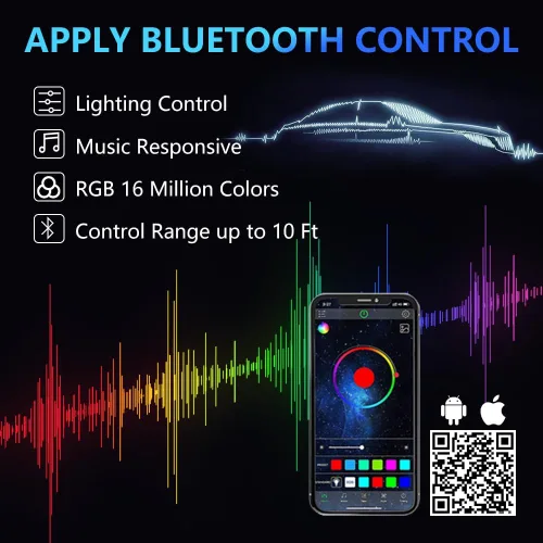Vista 3 de Bombilla de luz antiniebla RGB, H11/H8/H9 multicolor Bluetooth APP Control de alto brillo SMD 3000LM conducción DRL bombillas de luces antiniebla