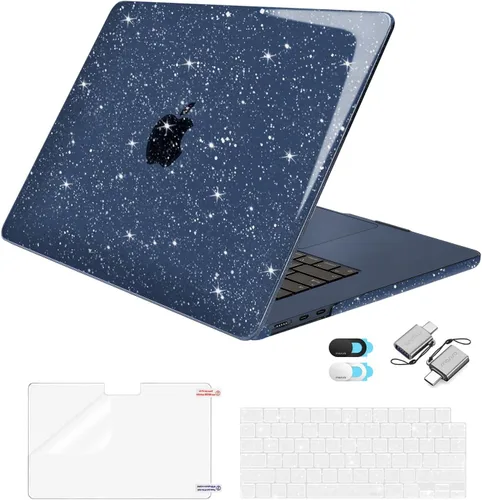 Vista 11 de MOSISO Funda compatible con MacBook Air de 15 pulgadas 2025 2024 2023 versión M4 A3241 M3 A3114 M2 A2941, carcasa rígida de plástico brillante