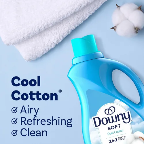 Vista 5 de Downy Líquido suavizante de tela, aroma fresco de algodón, 111 onzas líquidas, 150 cargas