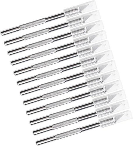 Vista 9 de WA Portman - Juego de cuchillos de hobby – 1 cuchillo de precisión con 10 cuchillas de acero SK5#11 – Herramienta de corte de arte para papel