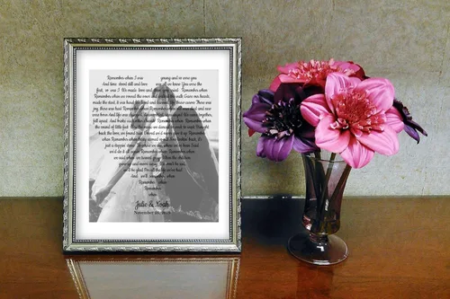 UNFRAMED Print, Valentines Day,1st Anniversary Gift with Your Photo, First Dance Song Lyrics, Personalized Anniversary Gift, First Dance Song Print
