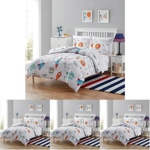 Vista 41 de Juego de edredón con diseño de baloncesto tamaño individual – Ropa de cama en una bolsa con sábanas, fundas de almohada y fundas decorativas