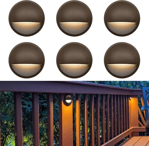 Vista 10 de GKOLED Luces de Poste de Cubierta de Bajo Voltaje, Accesorio de Iluminación LED para Paisajismo de Escalones de Escalera y Cerca, Luz de Aluminio