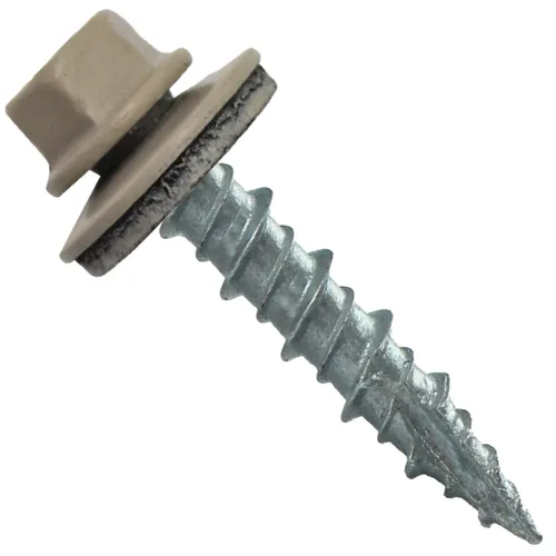 Vista 13 de Tornillos para techos de metal: (250) 10 x 1 ABC Tornillo de techo de chapa de metal gris de 10 x 1 ABC. Tornillos de revestimiento de metal a