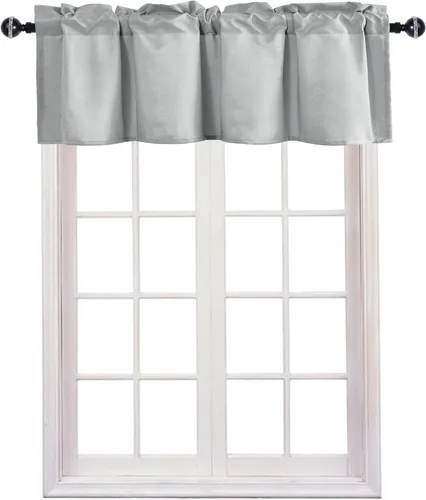 Vista 18 de JIUZHEN Cortinas de cenefa para cocina, cenefas para ventana de sala de estar/sótano, cortinas de ventana de baño, aislamiento térmico, paneles